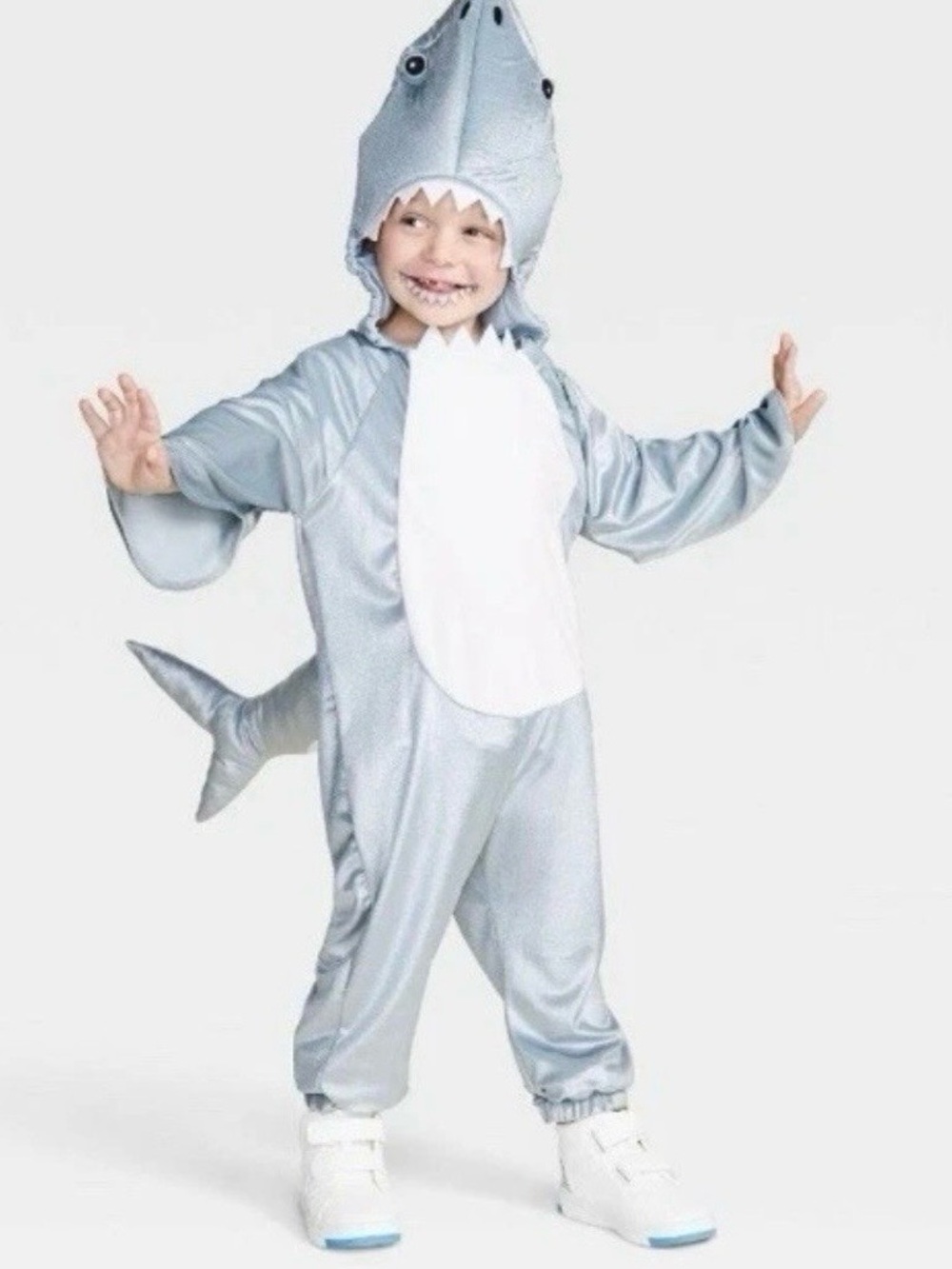 NWT Toddler Shark Costume 4-5T Hyde & EEK Halloween Jumpsuit Kids - Picture 3 of 6
